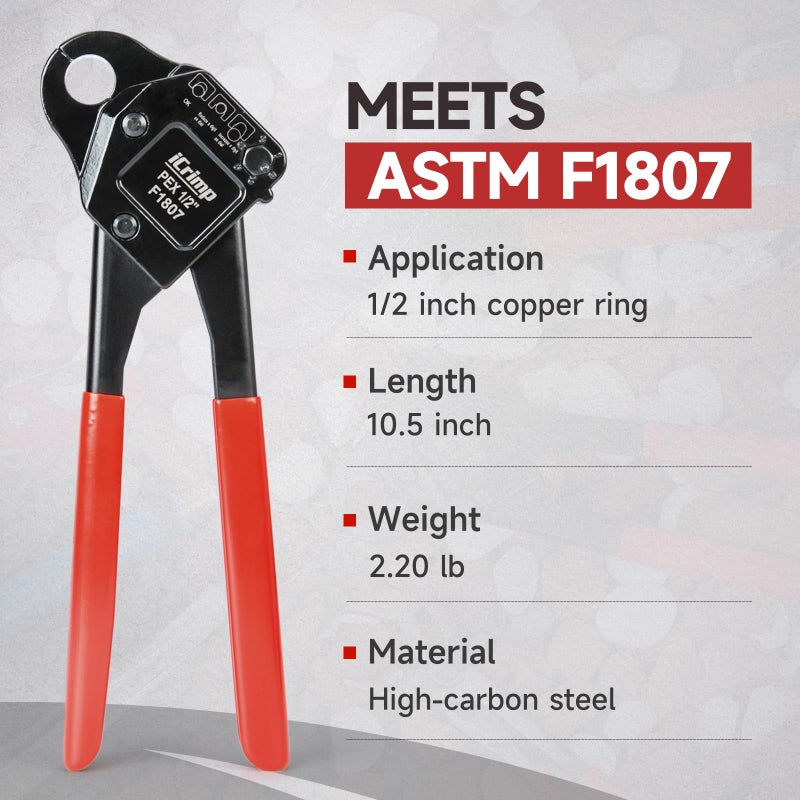 IWISS iCrimp Angle Head F1807 PEX Pipe Crimping Tool for Copper Rings - 1/2-inch Angle Single Crimper, Suitable for Tight Spaces - Image 2